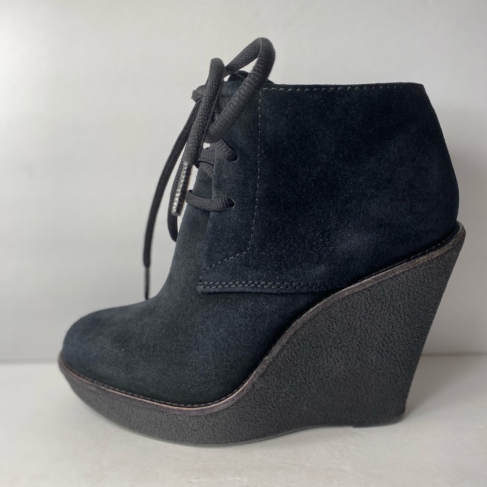Burberry suede wedge ankle boots black 36.5 - Picture 3 of 10
